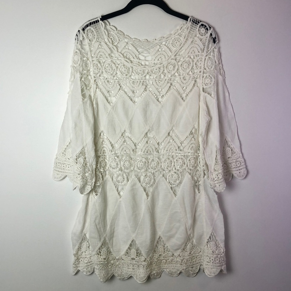 White Crochet Beach Coverup